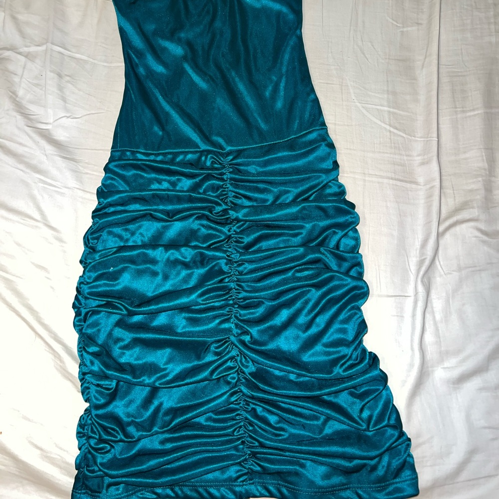 Satin Ruched Dress - Picture 4 of 6